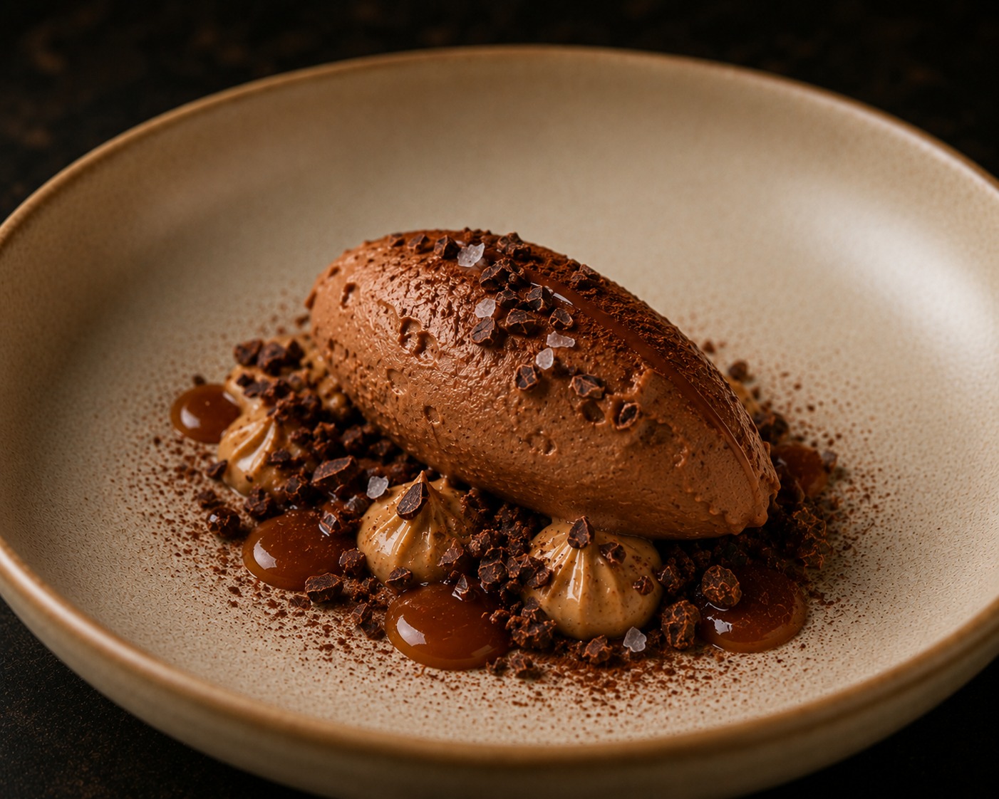 Sobremesa de chocolate e café